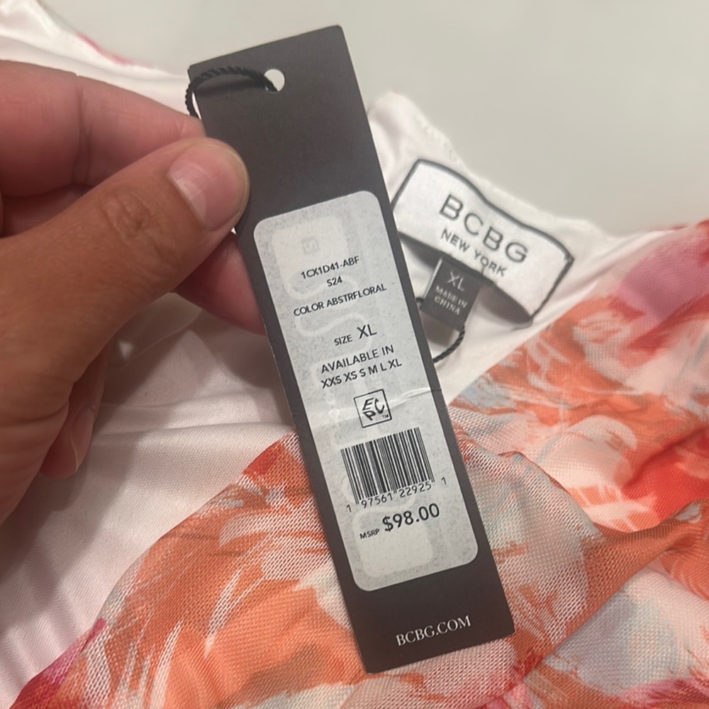 BCBG Vibrant Pink and Orange Mini Dress - Picture 9 of 15